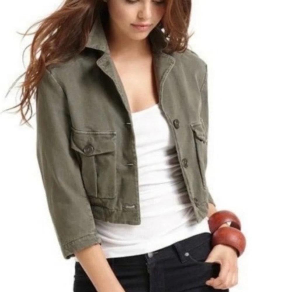James Perse Standard Crop Military Jacket - Picture 4 of 8